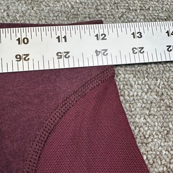 Lululemon Dark Maroon Red Mesh Detailed Yoga / Pilates Leggings Size 6 - Picture 2 of 4